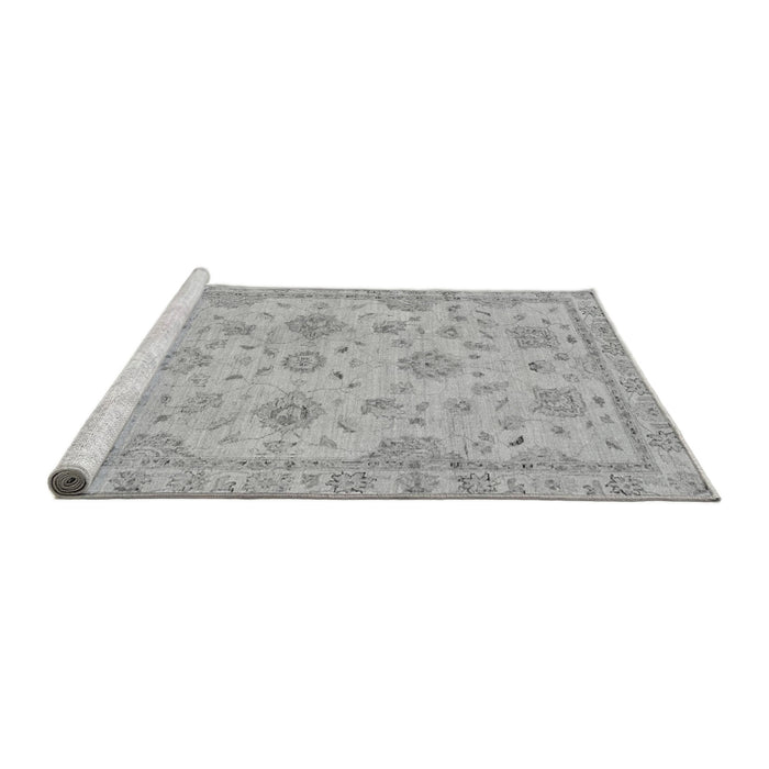 Sideview of Machine Washable Abstract Gray Modern Rug, wshabs2990gry