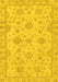 Machine Washable Abstract Yellow Modern Rug, wshabs2990yw