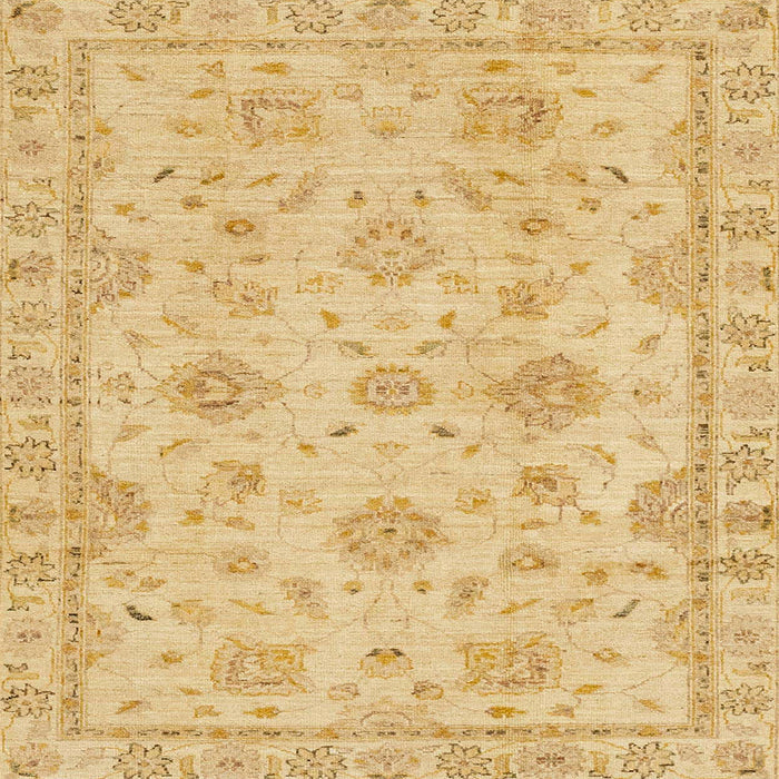 Square Machine Washable Abstract Yellow Rug, wshabs2990