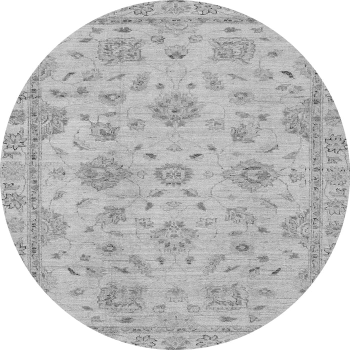 Round Machine Washable Abstract Gray Modern Rug, wshabs2990gry