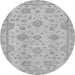 Round Machine Washable Abstract Gray Modern Rug, wshabs2990gry