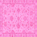 Square Machine Washable Abstract Pink Modern Rug, wshabs2990pnk