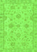 Machine Washable Abstract Green Modern Area Rugs, wshabs2990grn