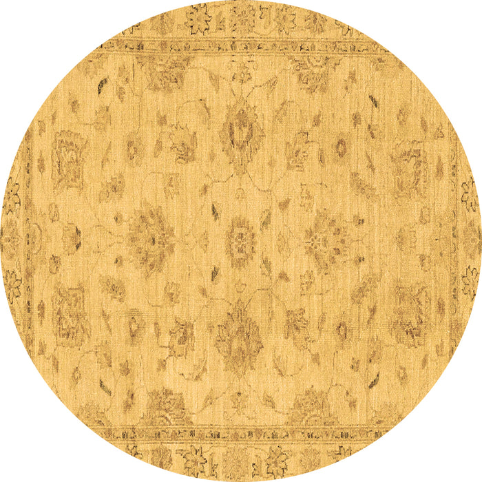 Round Abstract Brown Modern Rug, abs2990brn