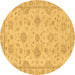 Round Abstract Brown Modern Rug, abs2990brn