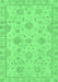 Machine Washable Abstract Emerald Green Modern Area Rugs, wshabs2990emgrn