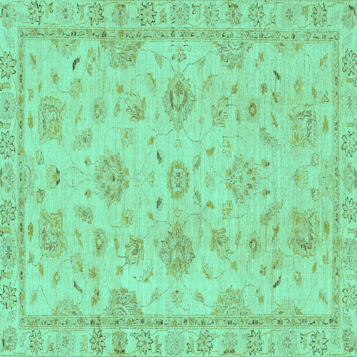 Square Abstract Turquoise Modern Rug, abs2990turq