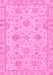 Machine Washable Abstract Pink Modern Rug, wshabs2990pnk