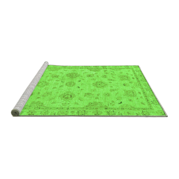 Sideview of Machine Washable Abstract Green Modern Area Rugs, wshabs2990grn
