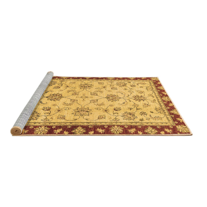 Sideview of Machine Washable Oriental Brown Traditional Rug, wshabs2991brn