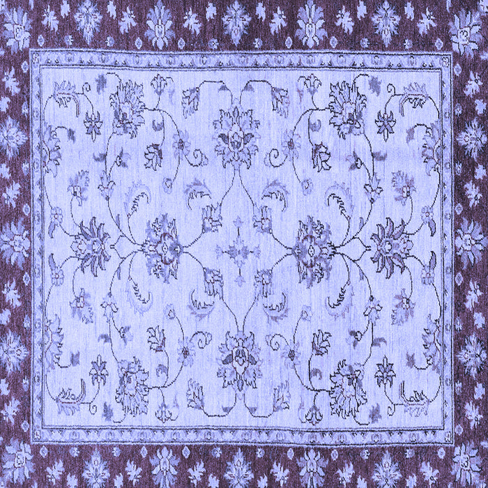 Square Machine Washable Oriental Blue Traditional Rug, wshabs2991blu