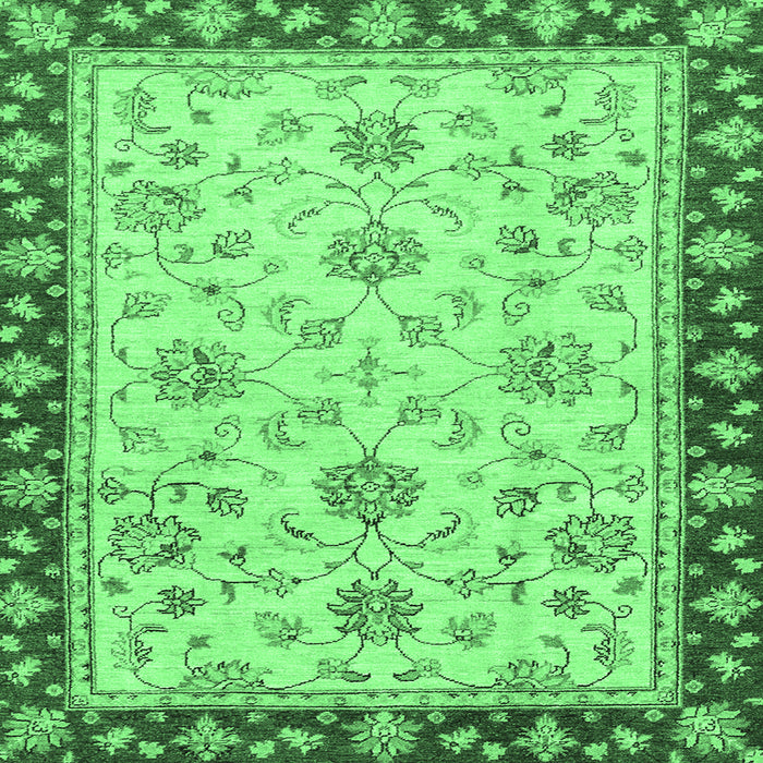 Square Oriental Emerald Green Traditional Rug, abs2991emgrn