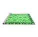 Sideview of Machine Washable Oriental Emerald Green Traditional Area Rugs, wshabs2991emgrn