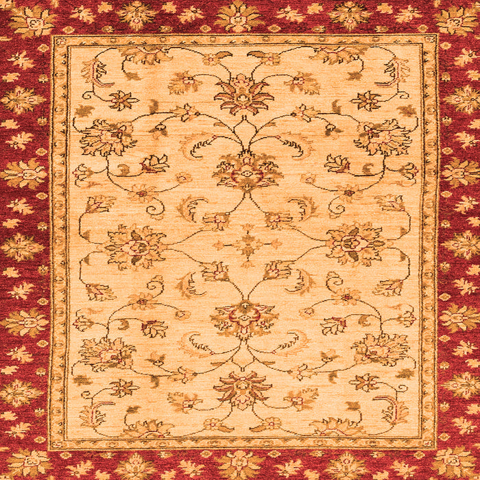 Square Oriental Orange Traditional Rug, abs2991org
