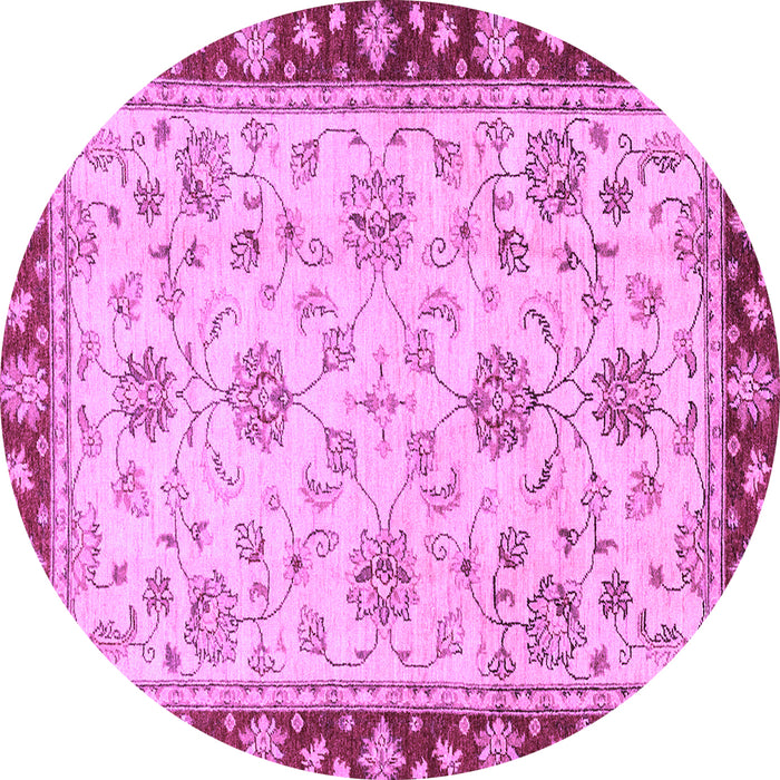 Round Machine Washable Oriental Purple Traditional Area Rugs, wshabs2991pur