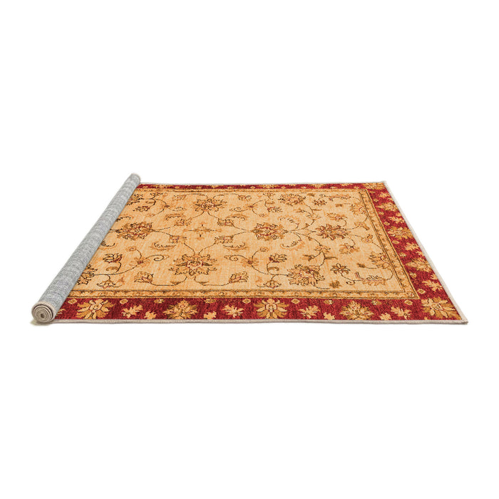 Sideview of Machine Washable Oriental Orange Traditional Area Rugs, wshabs2991org