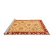 Sideview of Machine Washable Oriental Orange Traditional Area Rugs, wshabs2991org