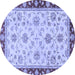 Round Oriental Blue Traditional Rug, abs2991blu