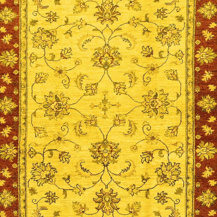 Machine Washable Oriental Yellow Traditional Rug, wshabs2991yw