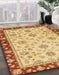 Abstract Chrome Gold Yellow Oriental Rug in Family Room, abs2991