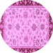 Round Oriental Purple Traditional Rug, abs2991pur