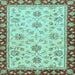 Square Oriental Light Blue Traditional Rug, abs2991lblu