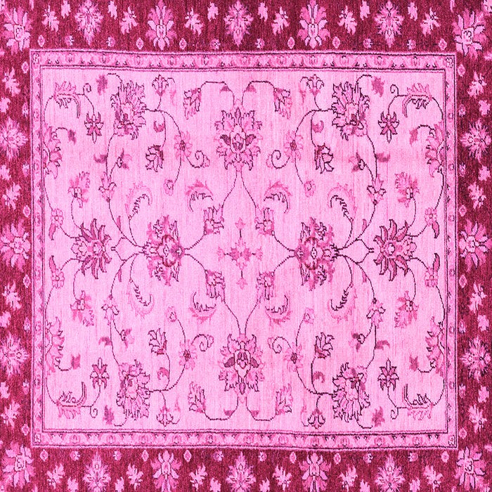 Square Oriental Pink Traditional Rug, abs2991pnk