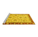 Sideview of Machine Washable Oriental Yellow Traditional Rug, wshabs2991yw