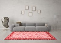 Machine Washable Oriental Red Traditional Rug, wshabs2991red