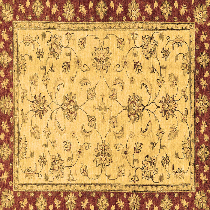 Square Machine Washable Oriental Brown Traditional Rug, wshabs2991brn