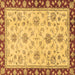 Square Machine Washable Oriental Brown Traditional Rug, wshabs2991brn