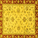 Square Oriental Yellow Traditional Rug, abs2991yw