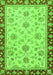 Machine Washable Oriental Green Traditional Area Rugs, wshabs2991grn