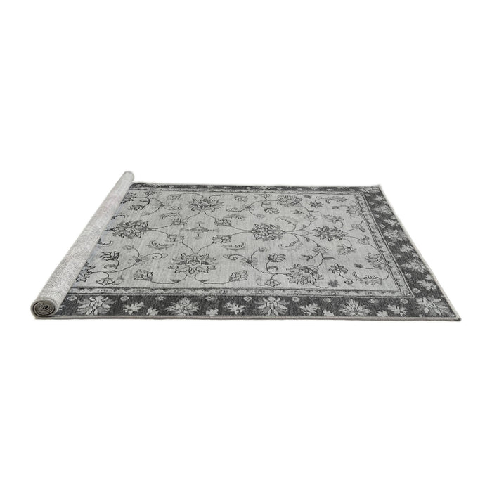 Sideview of Machine Washable Oriental Gray Traditional Rug, wshabs2991gry
