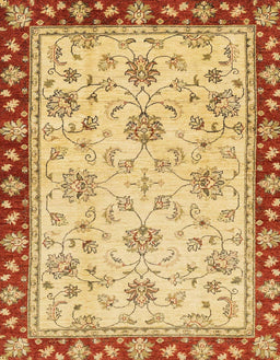 Abstract Chrome Gold Yellow Oriental Rug, abs2991