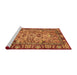 Sideview of Machine Washable Abstract Orange Rug, wshabs2992