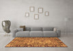 Machine Washable Abstract Brown Modern Rug in a Living Room,, wshabs2992brn