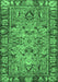 Machine Washable Abstract Emerald Green Modern Area Rugs, wshabs2992emgrn