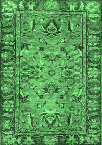 Abstract Emerald Green Modern Rug, abs2992emgrn