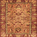 Square Abstract Orange Modern Rug, abs2992