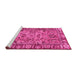 Sideview of Machine Washable Abstract Pink Modern Rug, wshabs2992pnk