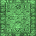 Square Abstract Emerald Green Modern Rug, abs2992emgrn