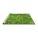 Sideview of Machine Washable Abstract Green Modern Area Rugs, wshabs2992grn