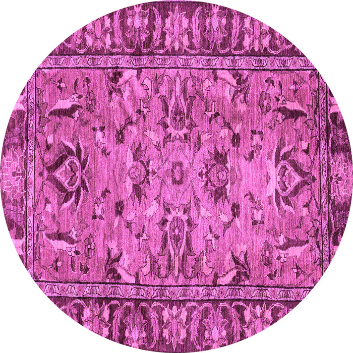 Round Abstract Purple Modern Rug, abs2992pur