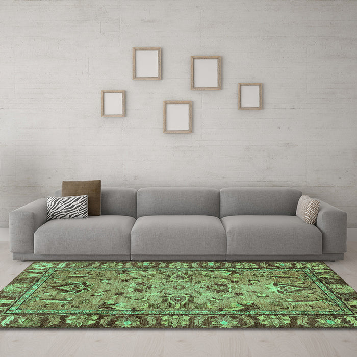 Machine Washable Abstract Turquoise Modern Area Rugs in a Living Room,, wshabs2992turq