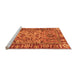 Sideview of Machine Washable Abstract Orange Modern Area Rugs, wshabs2992org