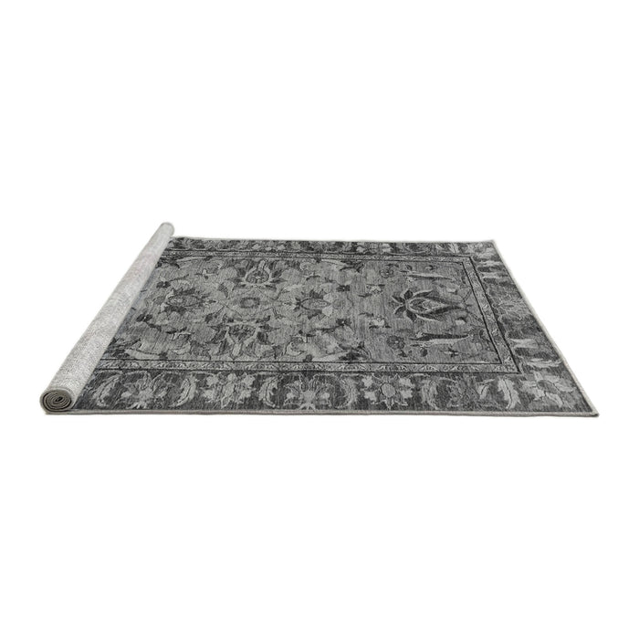 Sideview of Machine Washable Abstract Gray Modern Rug, wshabs2992gry