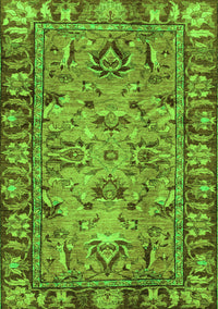 Abstract Green Modern Rug, abs2992grn