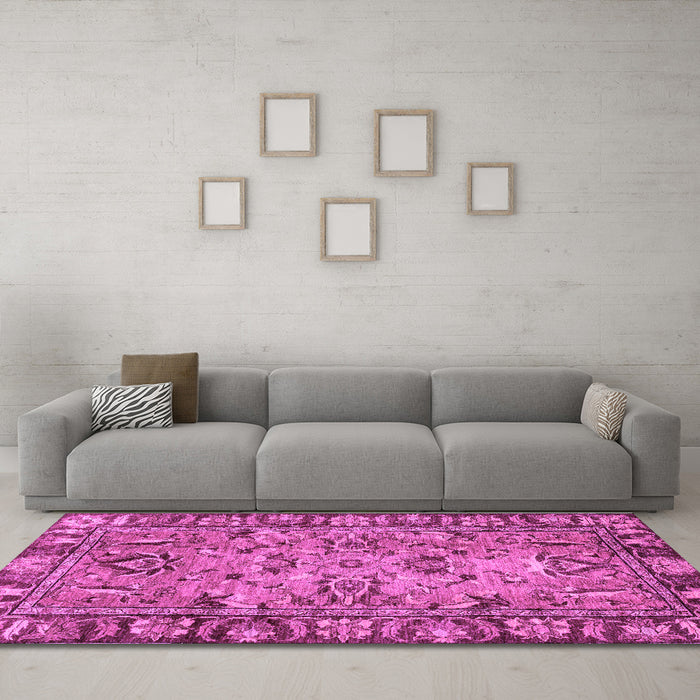 Machine Washable Abstract Purple Modern Area Rugs in a Living Room, wshabs2992pur