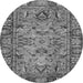 Round Abstract Gray Modern Rug, abs2992gry